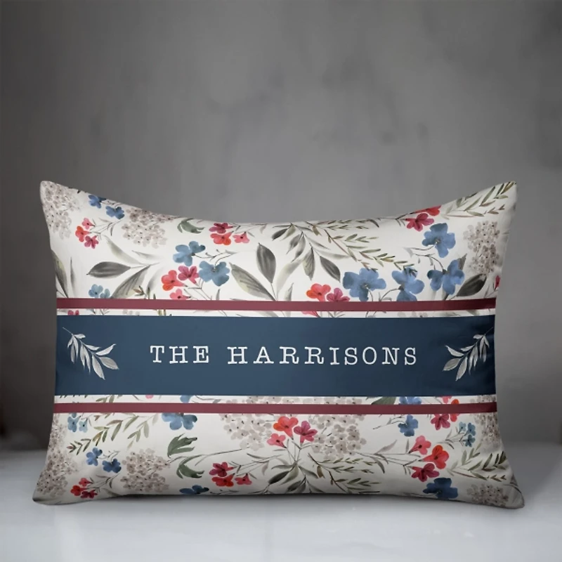 Personalized Patriotic Flowers Outdoor Pillow