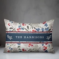 Personalized Patriotic Flowers Outdoor Pillow