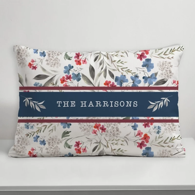 Personalized Patriotic Flowers Outdoor Pillow