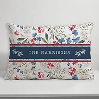 Personalized Patriotic Flowers Outdoor Pillow