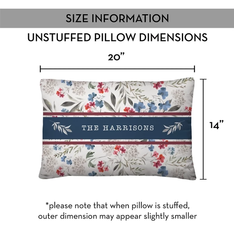 Personalized Patriotic Flowers Outdoor Pillow