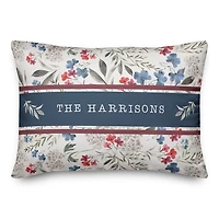 Personalized Patriotic Flowers Outdoor Pillow