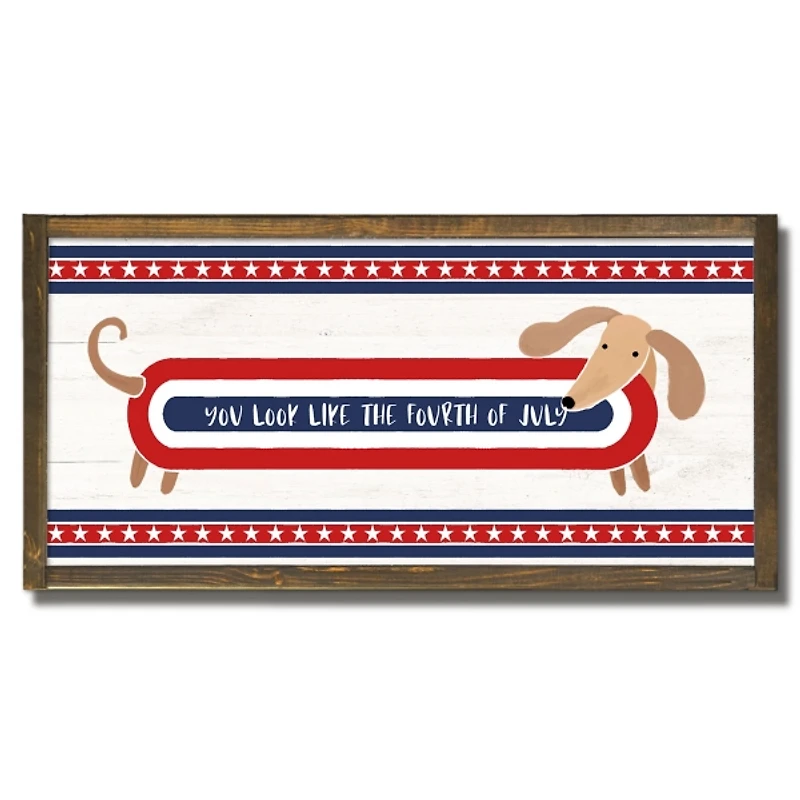 Like the Fourth of July Hot Dog Framed Wall Plaque