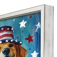 Patriotic Golden Retriever Framed Art Print