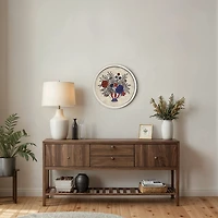 Red White and Blue Florals Framed Art Print