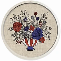 Red White and Blue Florals Framed Art Print