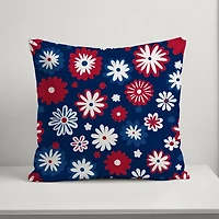 Patriotic Flower Doodle Outdoor Pillow