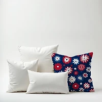 Patriotic Flower Doodle Outdoor Pillow