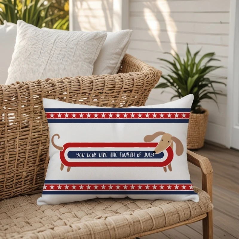 Like the Fourth of July Hot Dog Outdoor Pillow