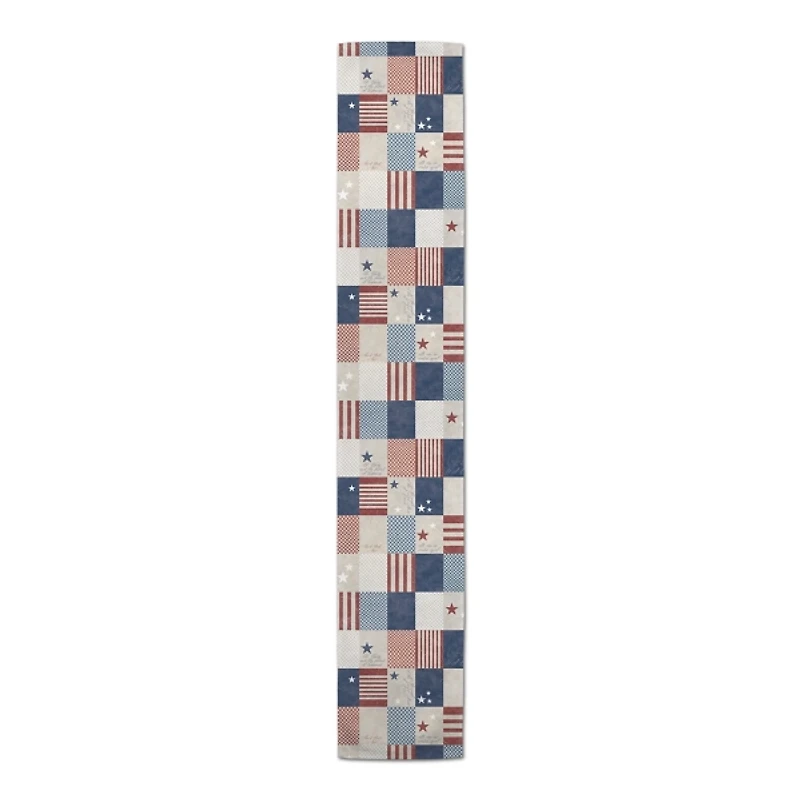 4th of July Patchwork Checker Table Runner