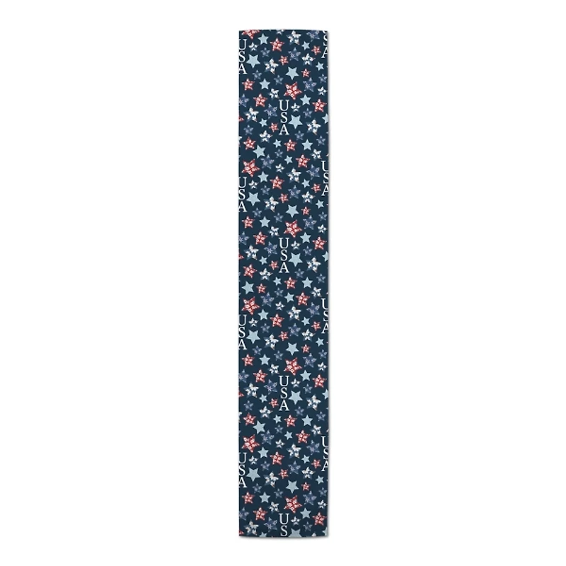 Floral Stars USA Table Runner, 90 in.