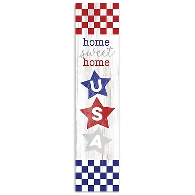 Home Sweet Home USA Checkered Porch Board