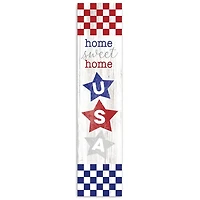 Home Sweet Home USA Checkered Porch Board