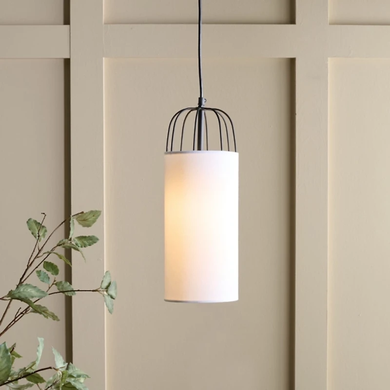 Black Iron Cylinder Modern Pendant Light