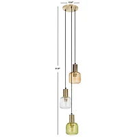Gold Metal Letha 3-Tier Glass Pendant Light
