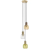 Gold Metal Letha 3-Tier Glass Pendant Light