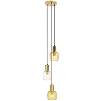 Gold Metal Letha 3-Tier Glass Pendant Light
