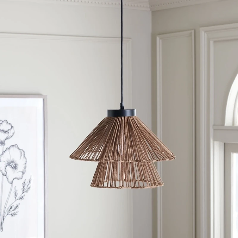 Boho Raffia Pendant Light