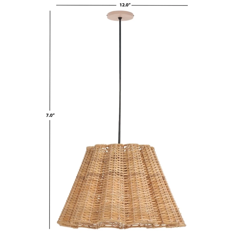 Natural Cane Ruffle Pendant Light