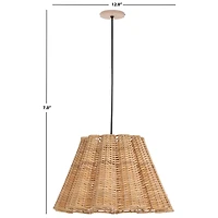 Natural Cane Ruffle Pendant Light