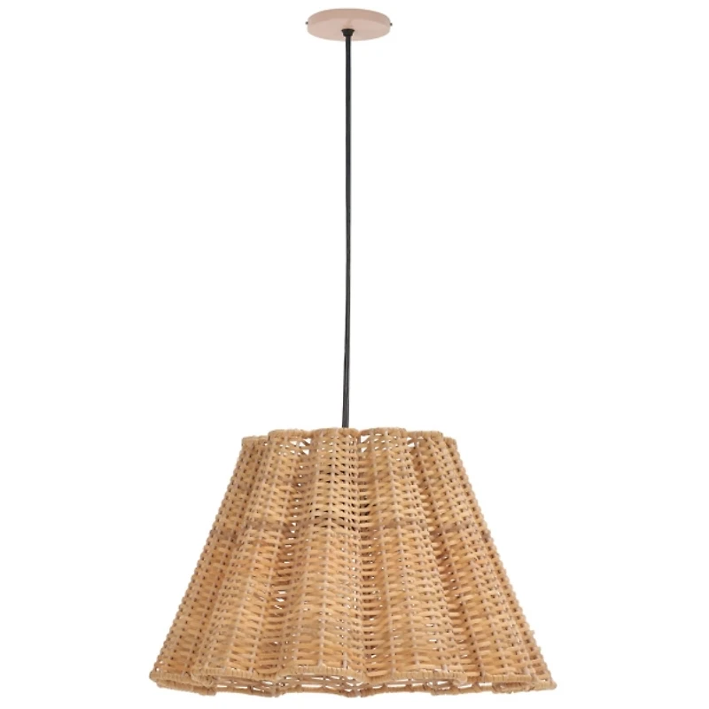 Natural Cane Ruffle Pendant Light