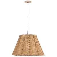Natural Cane Ruffle Pendant Light