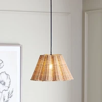 Natural Cane Ruffle Pendant Light