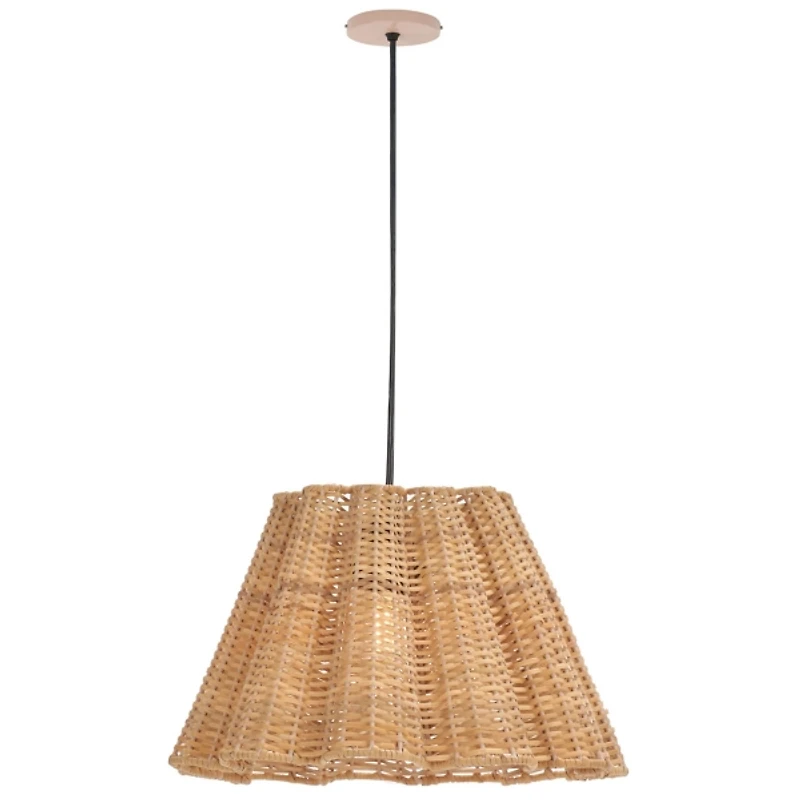 Natural Cane Ruffle Pendant Light