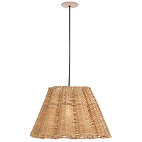 Natural Cane Ruffle Pendant Light