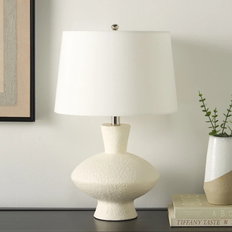 Cream Ceramic Textured Madeline Table Lamp