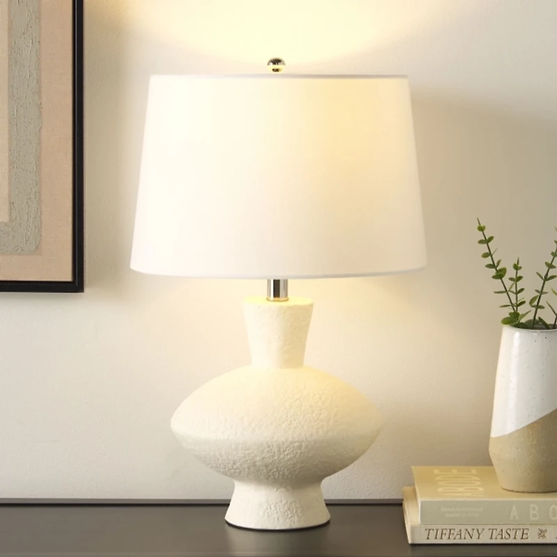 Cream Ceramic Textured Madeline Table Lamp