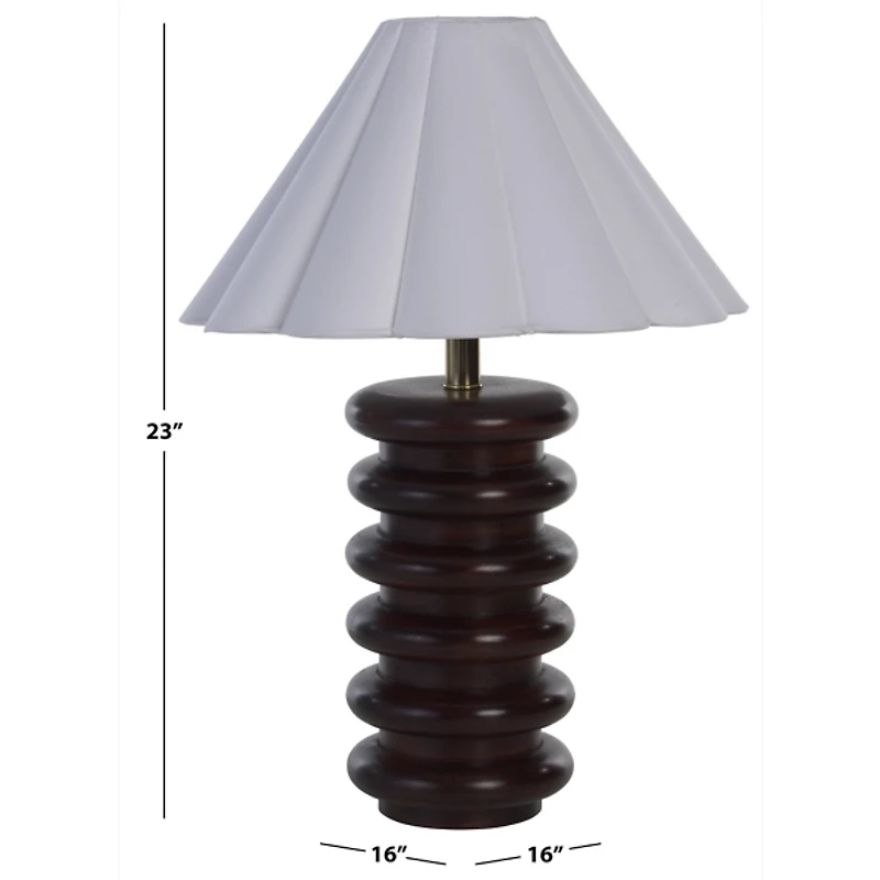 Walnut Wood Stacked Almeda Table Lamp