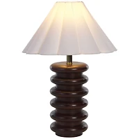 Walnut Wood Stacked Almeda Table Lamp