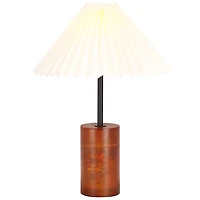 Walnut Wood Cylinder Mattie Table Lamp