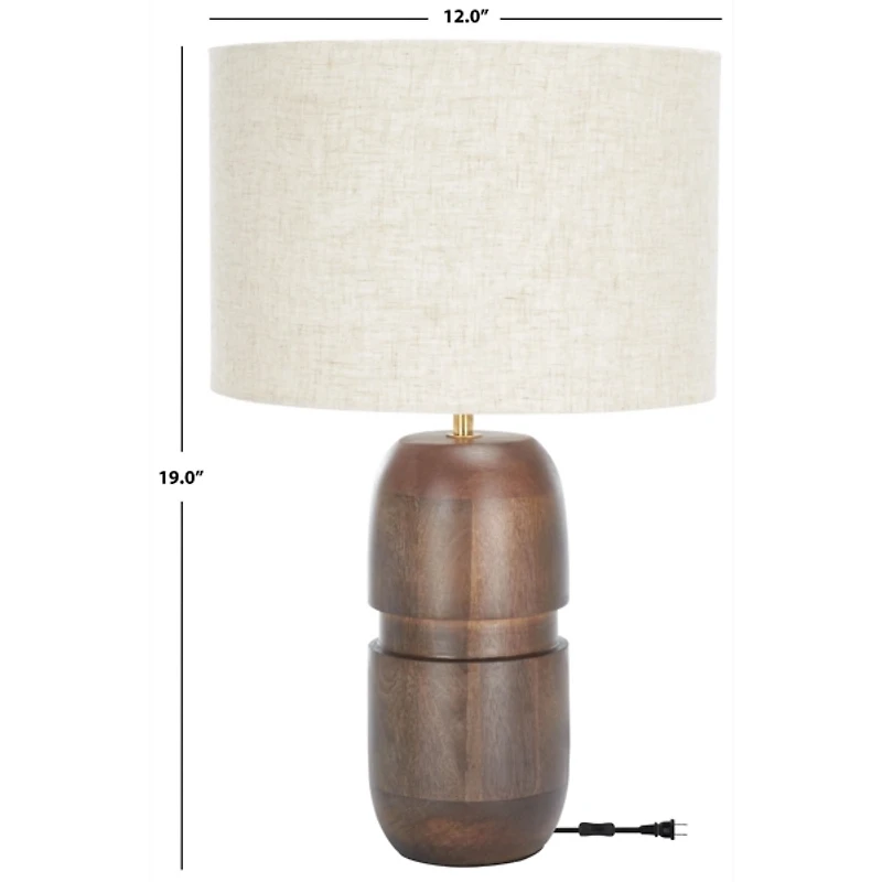 Brown Wood Pearle Table Lamp