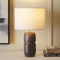 Brown Wood Pearle Table Lamp