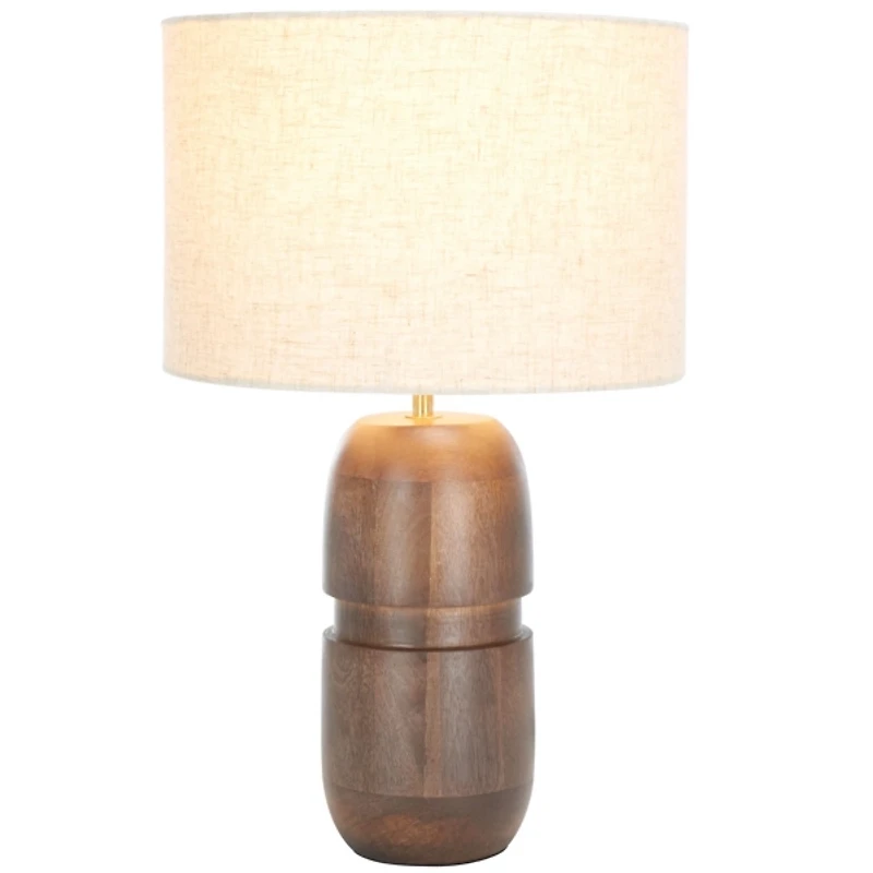 Brown Wood Pearle Table Lamp