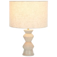 Gray Wood Dahlia Table Lamp