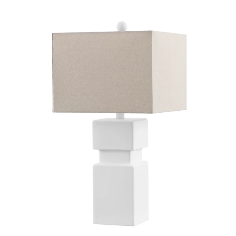White Square Stacked Zoe Table Lamp