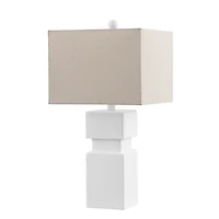 White Square Stacked Zoe Table Lamp