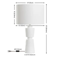 White Resin Nikki Table Lamp