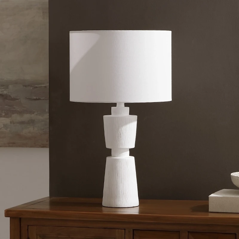 White Resin Nikki Table Lamp