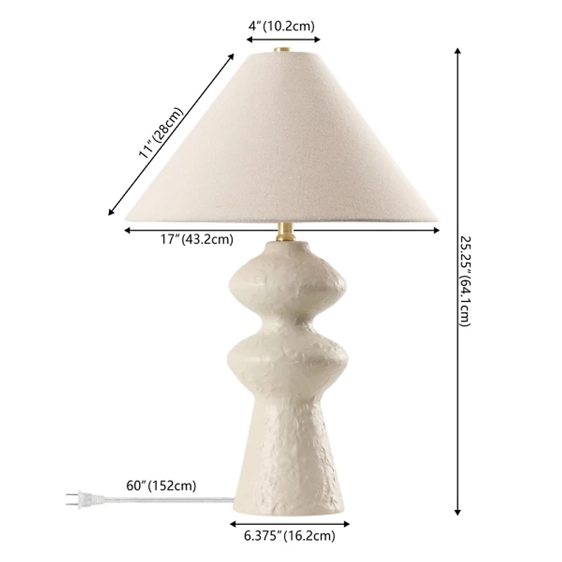 Cream Ceramic Kira Table Lamp