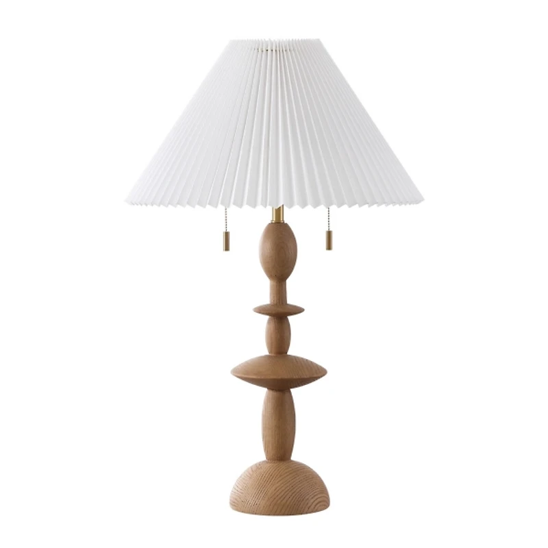 Brown Stacked Double Pull Chain Table Lamp