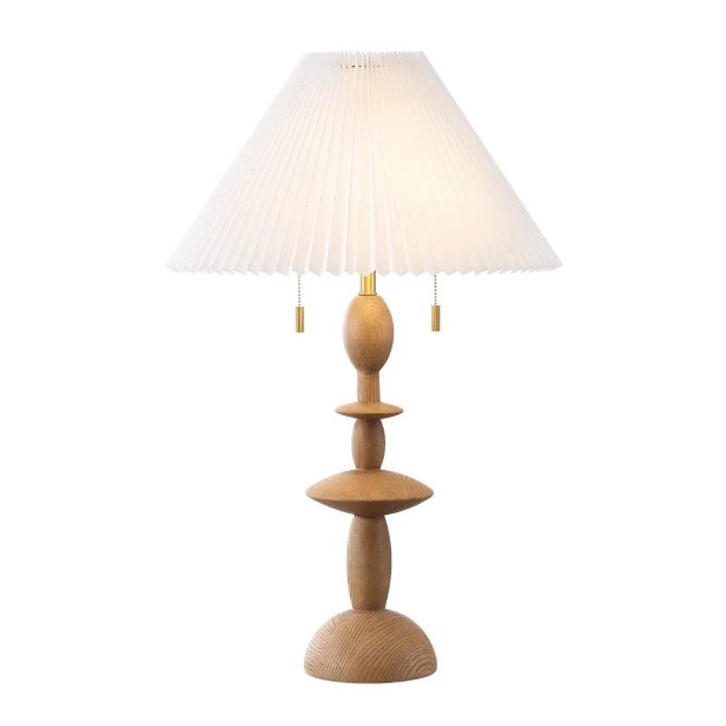 Brown Stacked Double Pull Chain Table Lamp