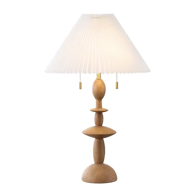 Brown Stacked Double Pull Chain Table Lamp