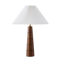 Brown Tapered Table Lamp with Pleated Empire Shade