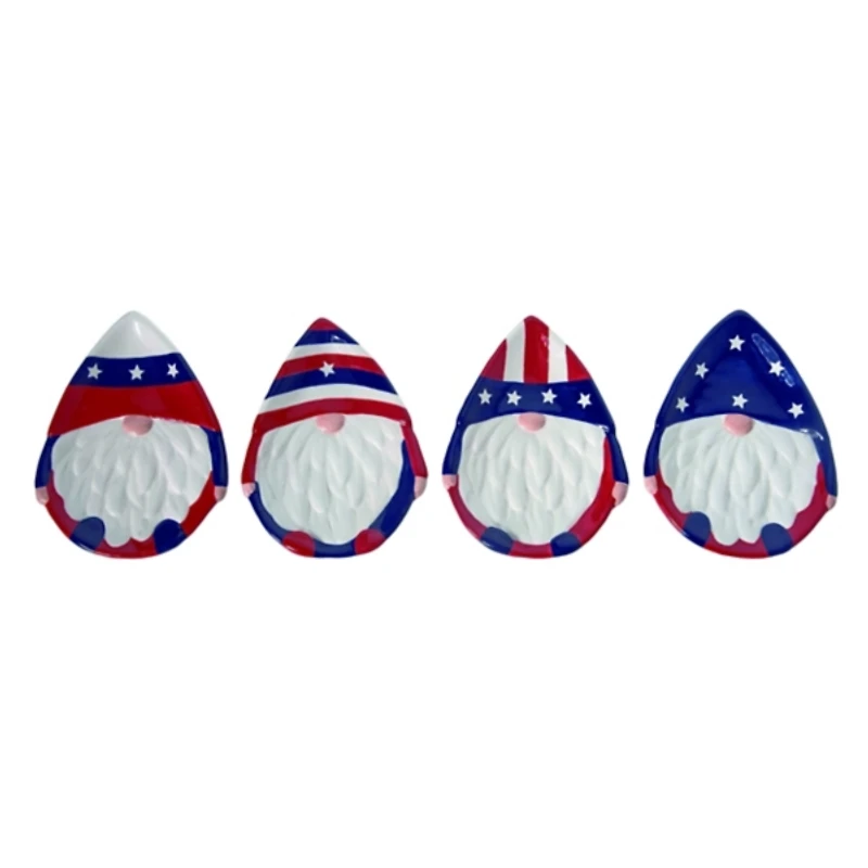 Uncle Sam Gnome Plates, Set of 4