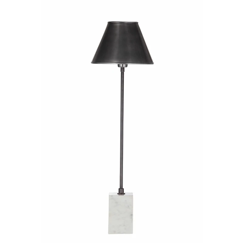 Gunmetal Gray Buffet Lamp with Marble Base