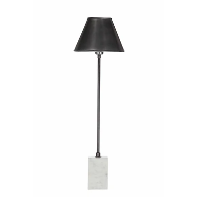 Gunmetal Gray Buffet Lamp with Marble Base